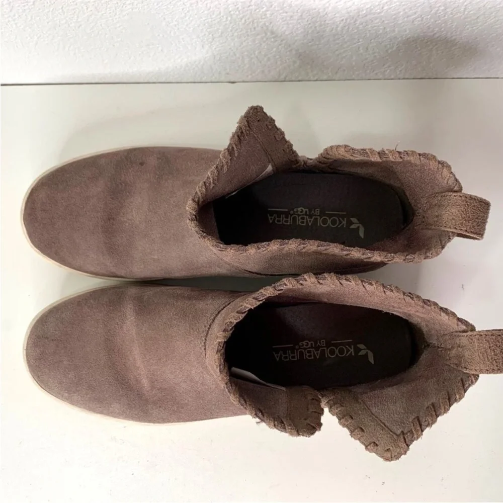 Koolaburra by Ugg Women's Rylee Ankle Boot Cinder‎ Taupe Suede Size 7 Slip-On